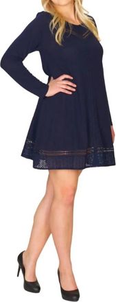 Papillon Emera Lace A-Line Sweater Dress In Navy