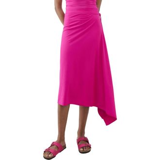 Mango Asymmetric Midi Skirt in Fuchsia at Nordstrom, Size Medium