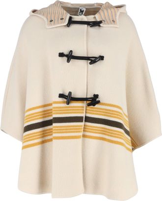 Missoni M Missoni Striped Hooded Cape in Beige Wool