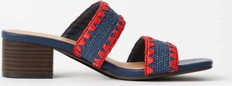 Seychelles Womens Maui Raffia Mid Heel Sandals In Navy
