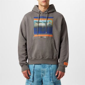 Heron Preston Mens Misprinted Hoodie in Grey/Navy - Size 2XS