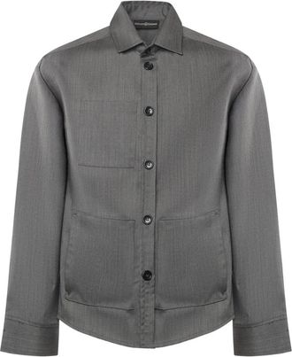 Giuliano Galiano Casual Overhemden - Heren - Casual Overhemden - Grijs - M - Wol - Overhemden