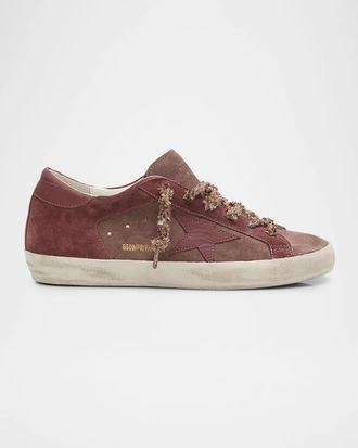 Golden Goose Super-Star Mixed Leather Low-Top Sneakers