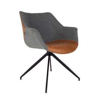 Zuiver Sill&oacute;n de oficina de poli&eacute;ster gris