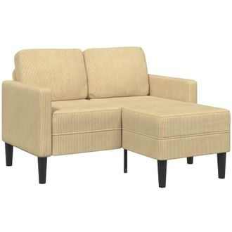 vidaXL Sof&aacute; De 2 Plazas Con Chaise Longue En Forma L Gris Verdoso 125 Cm Vidaxl