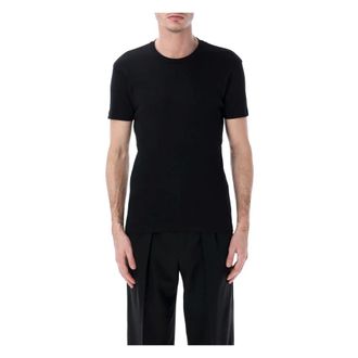 Tom Ford T-Shirts, male, Black, Size: 2XL Short Sleeve Tee Perforated