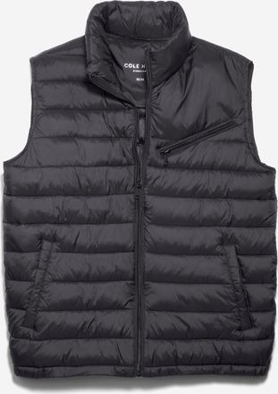 Cole Haan Mens 26.5 Zip Front Quilted Vest - Black Size Medium