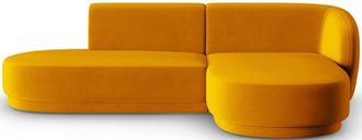 CXL by Christian Lacroix 4-Sitzer Designer Ecksofa Lionel mit Ottomane - Samtbezug Senfgelb