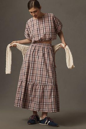 English Factory Plaid Maxi Skirt
