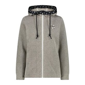 F.lli Campagnolo Strickfleecejacke CMP, Damen, Gr. 34, weiss (b.co gesso), Obermaterial: 100% Polyester, Jacken Strickfleecejacke, f&uuml;r Outdoor-Aktivit&auml;ten, mit fester 