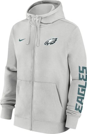 Nike Philadelphia Eagles Club Nike Mens NFL Full-Zip Hoodie in Grey | 01NC0BB86-1LR