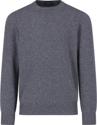 Drumohr Grey Cashmere Crewneck Sweater