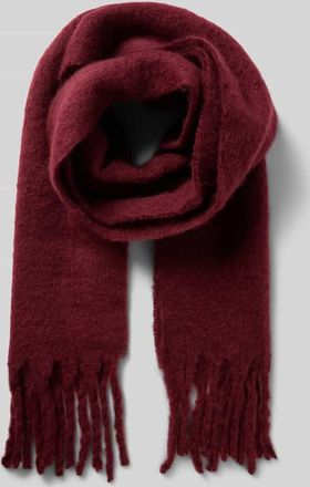 Pieces Schal mit langen Fransen Modell NIKITA in Dunkelrot, Größe 1