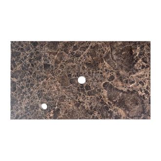 Saniclass Noche Topblad - 60x46cm - 1 kraangat - 1 sifon-uitsparing - gemeleerd natuursteen - Dark Emperador