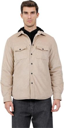 MC2 Saint Barth Overjas van fluweel met knoopsluiting - Heren - Zomerjassen - Beige - L - Jassen