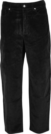 Liu Jo Baggy fluwelen broek - Dames - Straight fit broeken - Zwart - W28 - Katoen - Broeken