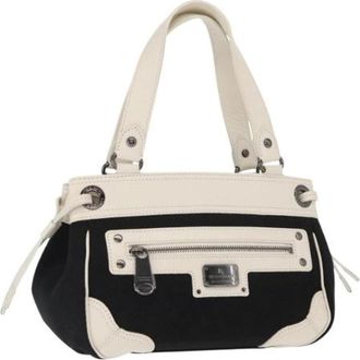 Burberry Pre-owned Handbags, female, Black, Size: ONE SIZE Pre-owned Canvas Handbag