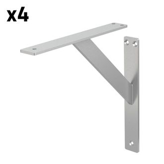 ML Design 4x soportes de estante de aluminio plata 240x240mm