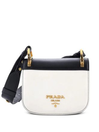 Prada Pionniere Saddle City Calfskin Small crossbody bag - Bianco
