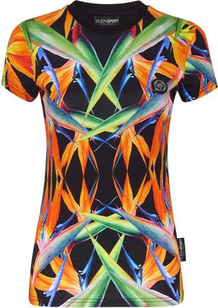 Plein Sport T-Shirt Ronde Hals - Dames - Sportshirts - Veelkleurig - XS - Katoen - Fitness