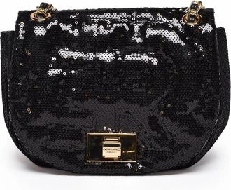 Ermanno Scervino Rachele Shoulder Bag with Black Sequins and Interlocking Closure