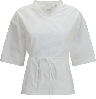 Calvin Klein Womens Shirt Lynn Off White Cotton