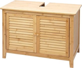 Hhg Nunca Usado] Mueble Tocador Hhg 557, Mueble De Ba&ntilde;o, Bamb&uacute;, 60x80x40cm