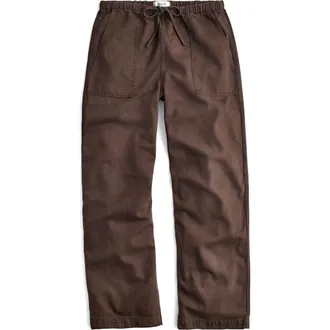 Madewell Pull-On Barrel Leg Airy Denim Utility Pants in Dark Brown at Nordstrom, Size Xx-Small