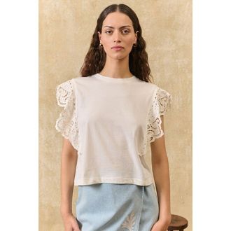 Louise Misha T-shirt met geborduurde korte mouwen, QUINOVA