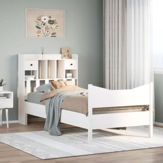 vidaXL Estructura De Cama Sin Colch&oacute;n Madera Maciza Blanca 75x190 Cm Vidaxl