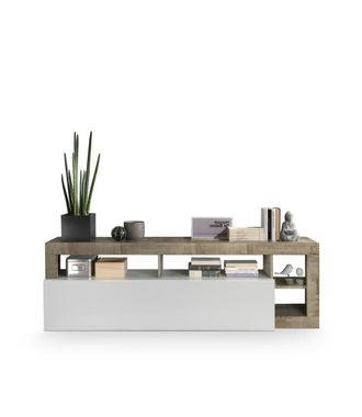Aquadesign Mueble tv en melamina blanco y pera