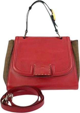 Fendi Pre-owned Handbags, female, Red, Size: ONE SIZE Pre-owned Vintage Canvas Handbag