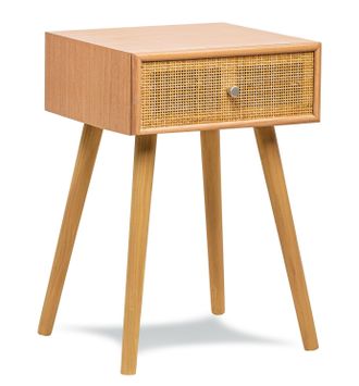 Nordlys Bedside Table Night Stand Scandinavian Wooden Drawer in Brown