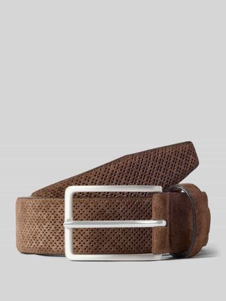 Pierre Cardin G&uuml;rtel aus echtem Leder in Suede-Optik in Dunkelbraun, Gr&ouml;&szlig;e 100