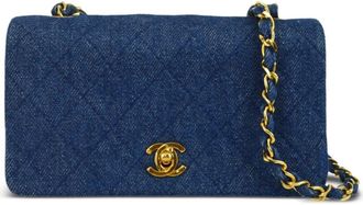 Chanel 1990 mini Full Flap shoulder bag - women - Denim - One Size - Blue