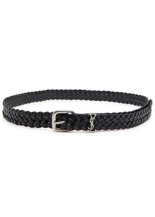 Saint Laurent Braided Leather Belt - Black - 105 (XL)