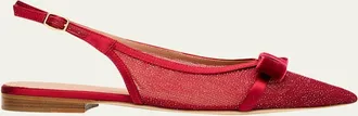 Malone Souliers Jama Glitter Mesh Slingback Flats