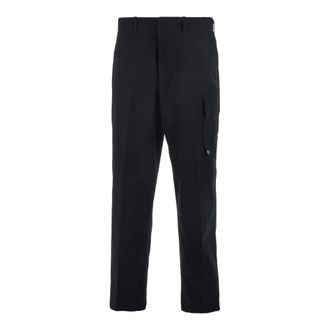 Fendi Cotton Gabardine Trousers - male - Fendi - Straight Trousers - Black - L - Trousers