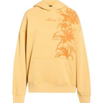 PacSun Hawaii Floral Print Hoodie in Caramel Yellow at Nordstrom, Size Xx-Small