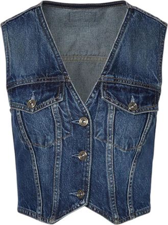 Liu Jo Gilet van denim - Dames - Bodywarmers - Blauw - M - Denim - Jassen