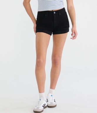 A&eacute;ropostale Womens Flex Effects High-Rise Denim Midi Shorts