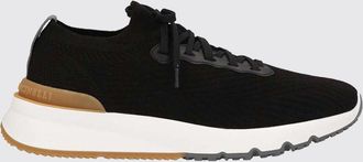 Brunello Cucinelli Sneakers basse in maglia di misto cotone con caviglia elasticizzata