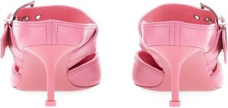 Alexander McQueen Buckle-Detailed Leather Sandal - Pink