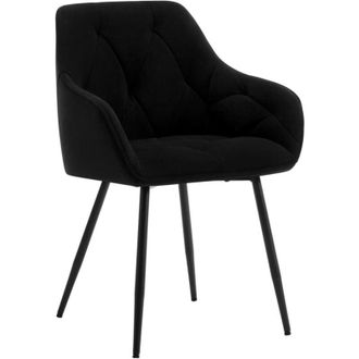 Woltu Set 1 Sedie Moderne da Cucina o Soggiorno in Velluto con Gambe in Metallo Nero - Woltu