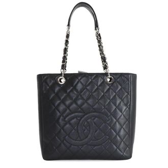 Chanel Black Grained Calfskin Handbag Tote Bag (Pre-Owned)