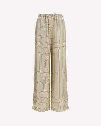 Toteme Silk monogram Pants Female 34