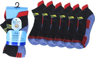 PHP Mens Ankle Socks 3 Pairs 6-8, Anti Odour & Breathable Cushioned Socks for Men Women, Cotton Socks for Sports Trainer, Running, Walking, Cycling, and H
