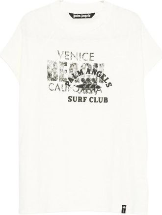 Palm Angels Grafische Print Mouwloos T-shirt - Heren - T-shirts - Wit - L - Katoen - Tops