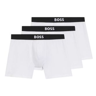 HUGO BOSS Mens Polycotton Boxer Briefs (Pack of 3) (White) - Size X-Large