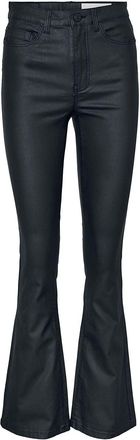 Noisy May Womens NMSALLIE HW Flare Coated Pants NOOS Jeans, Black, XS/32